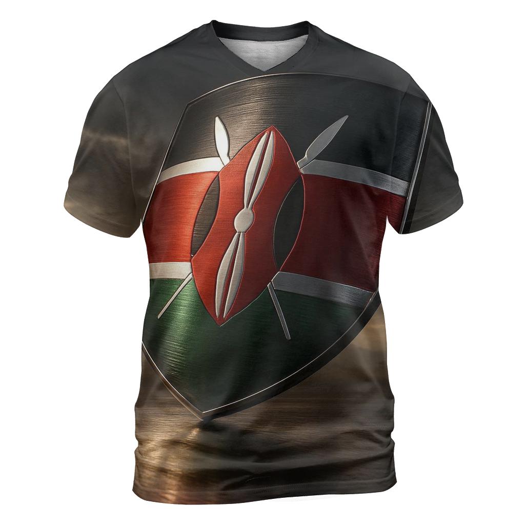 Kenya Shield Motion artistic all-over print tops