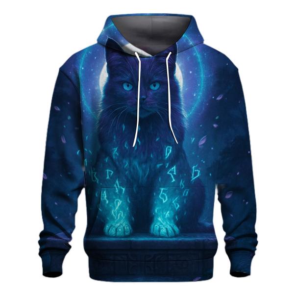 Mystic Rune Guardian Cat printed hoodies