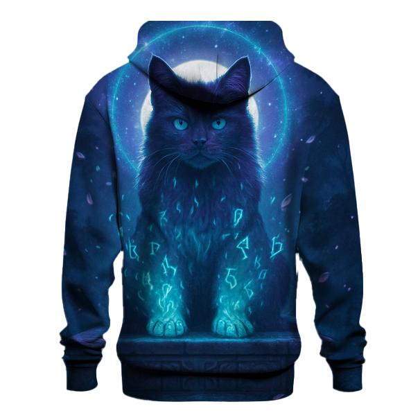 Mystic Rune Guardian Cat printed hoodies