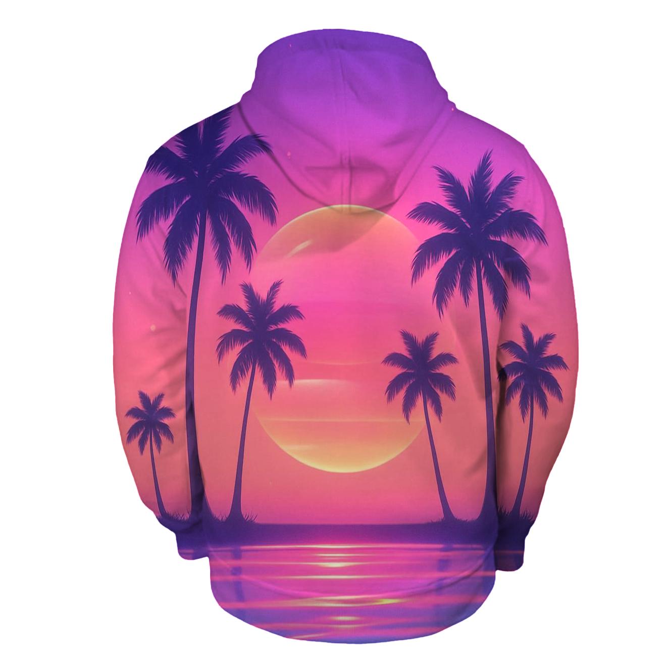Vaporwave Palm Reverie pullover hoodies