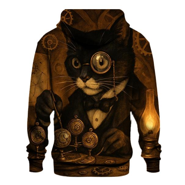 Victorian Clockwork Tuxedo Cat custom hoodies