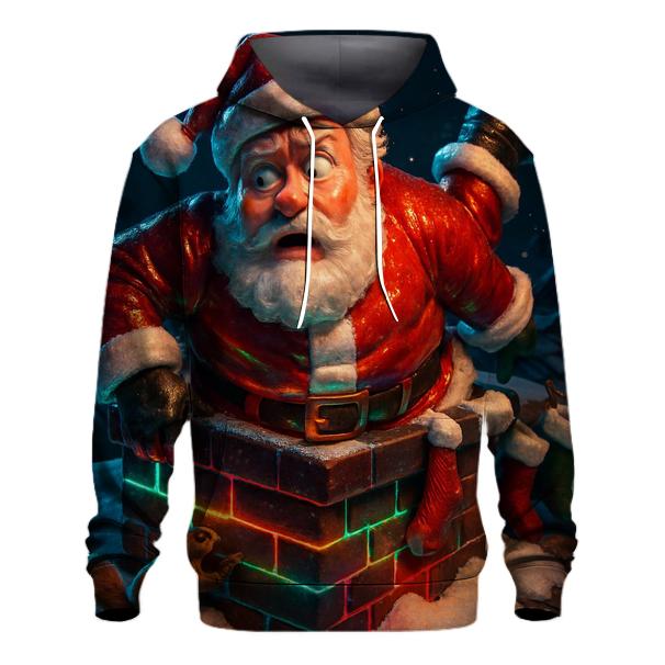 Santa Stuck In Neon Chimney hoodies fashion