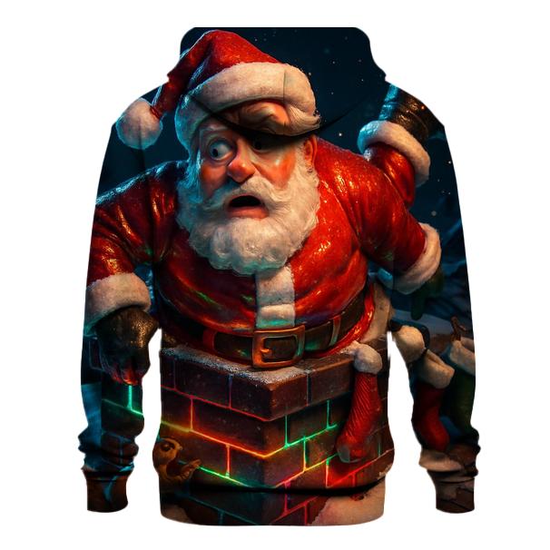 Santa Stuck In Neon Chimney hoodies fashion
