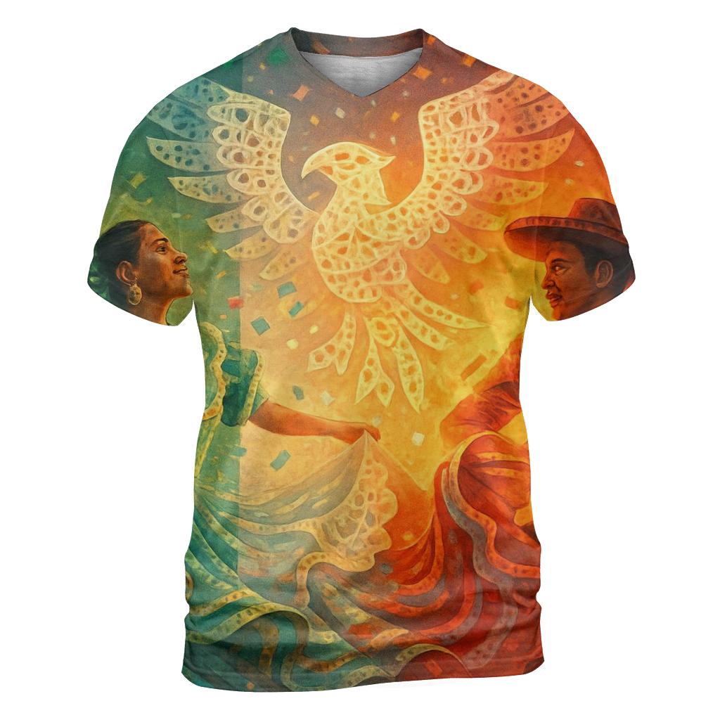 Mexico Fiesta Mosaic artistic all-over print tops