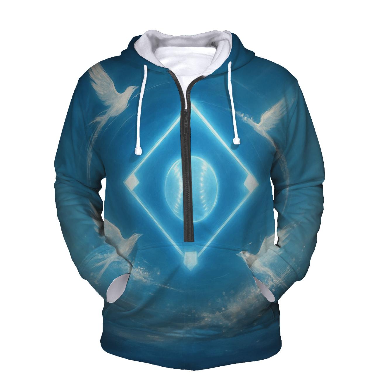 Diamond Aurora With Blue Jays embroidered hoodies