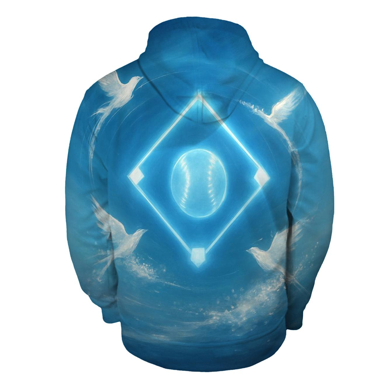 Diamond Aurora With Blue Jays embroidered hoodies