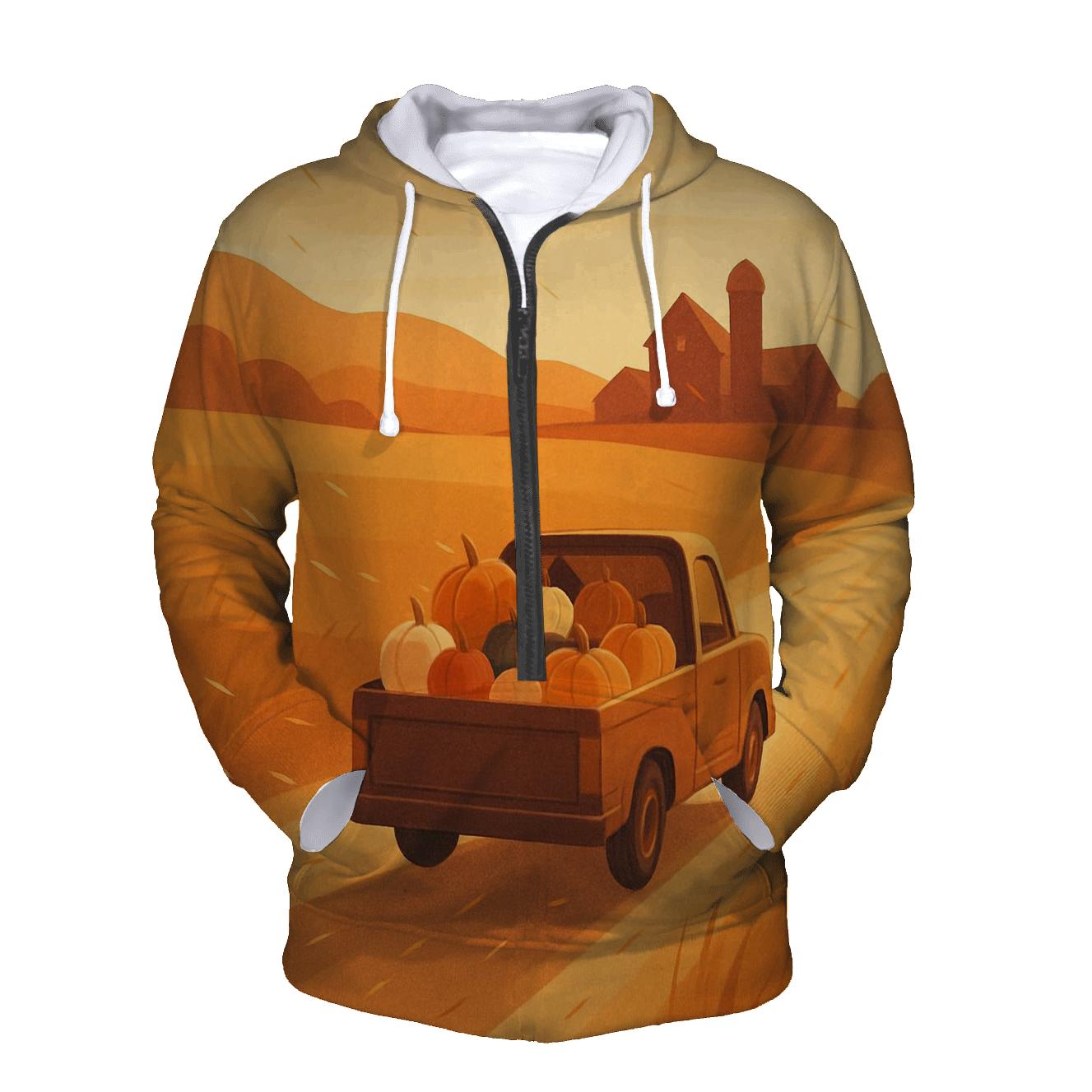 Sunset Pumpkin Convoy printed hoodies