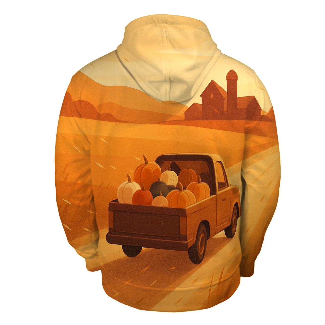 Sunset Pumpkin Convoy printed hoodies