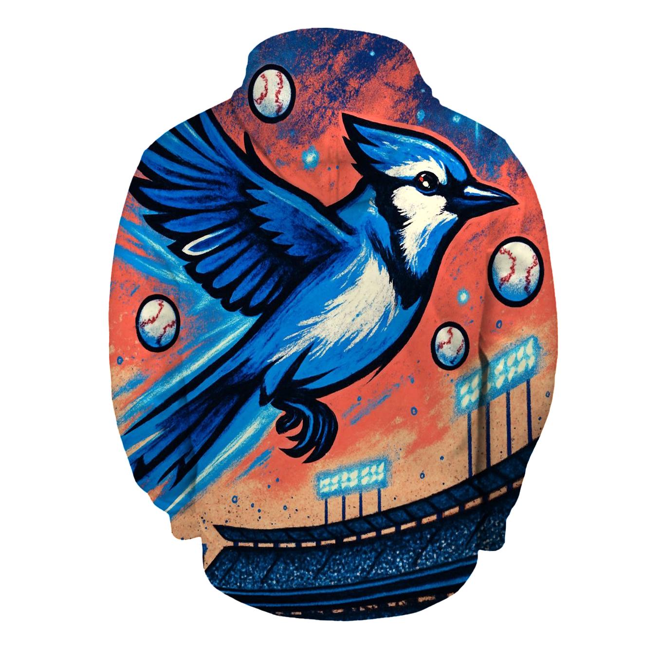 Blue Jay Over The Stadium pullover hoodies
