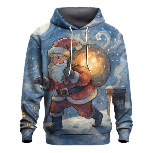 Midnight Gift Courier Santa printed hoodies