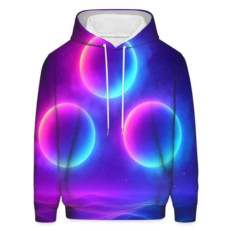 Neon Tide Orbs pullover hoodies