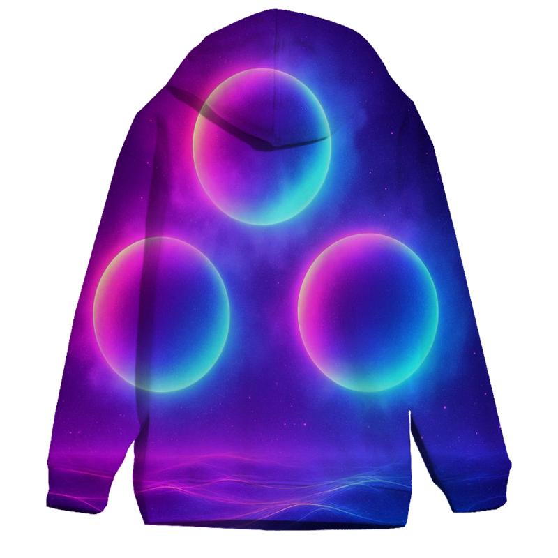 Neon Tide Orbs pullover hoodies