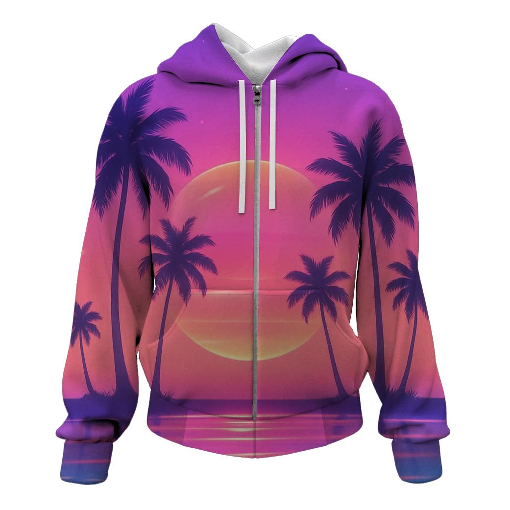 Vaporwave Palm Reverie hoodies fashion