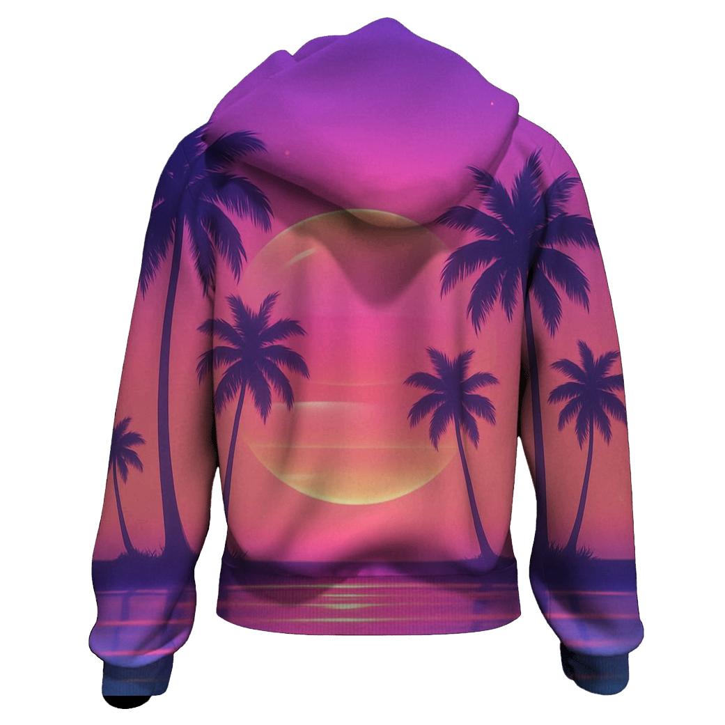 Vaporwave Palm Reverie hoodies fashion