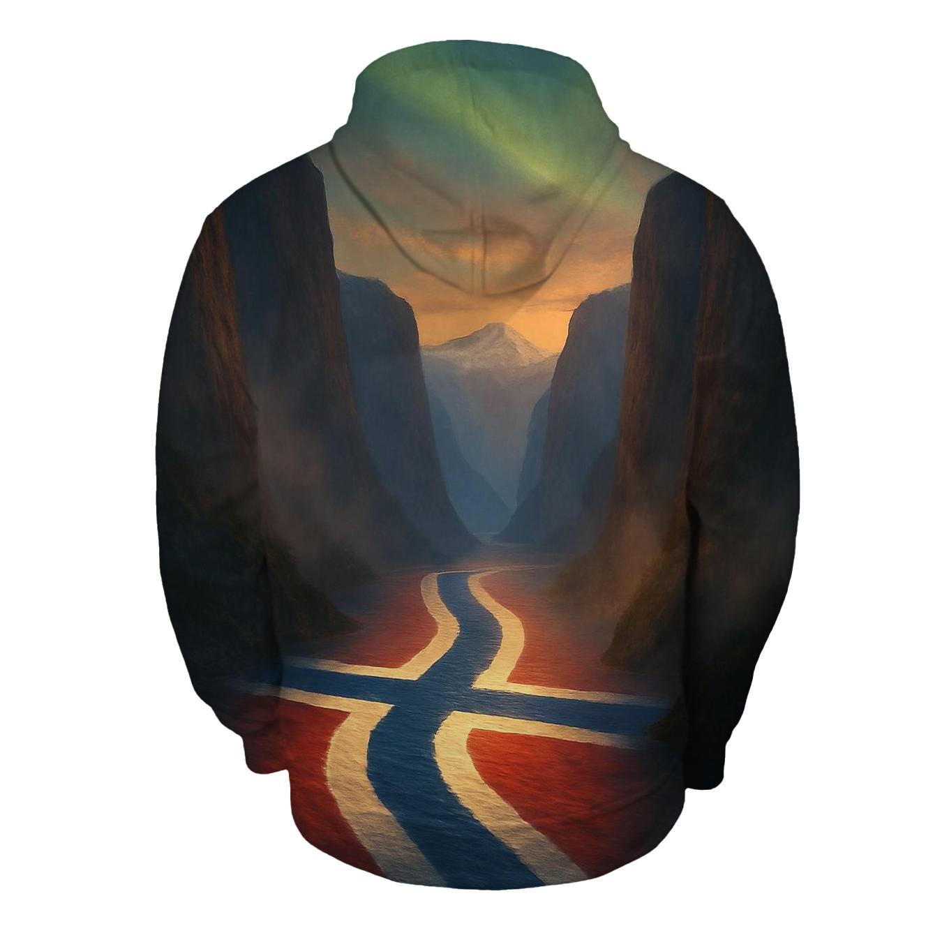Norway Fjord Flagscape heavyweight hoodies
