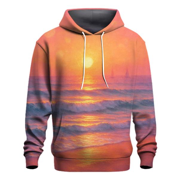 Coral Horizon Drift printed hoodies