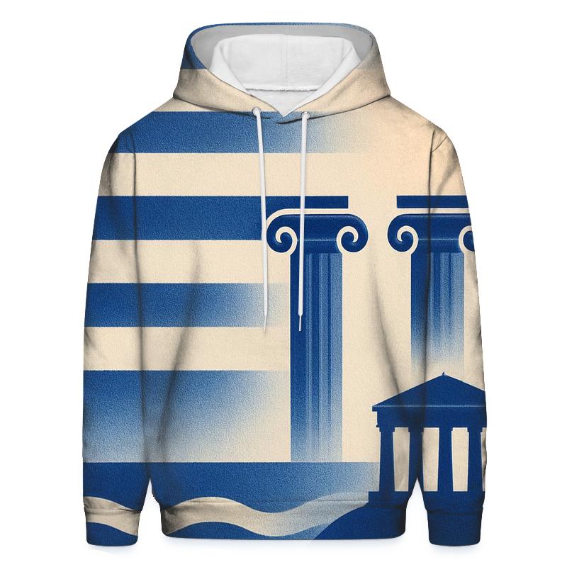 Greece Classical Geometry heavyweight hoodies