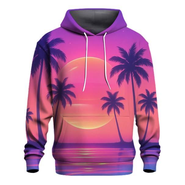 Vaporwave Palm Reverie lightweight hoodies