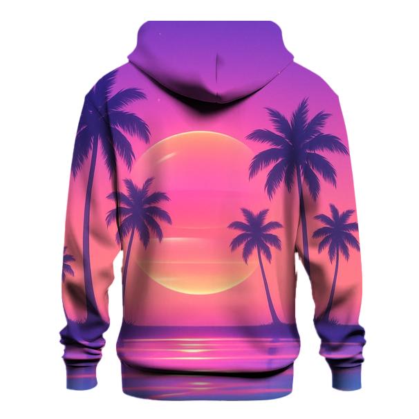 Vaporwave Palm Reverie lightweight hoodies