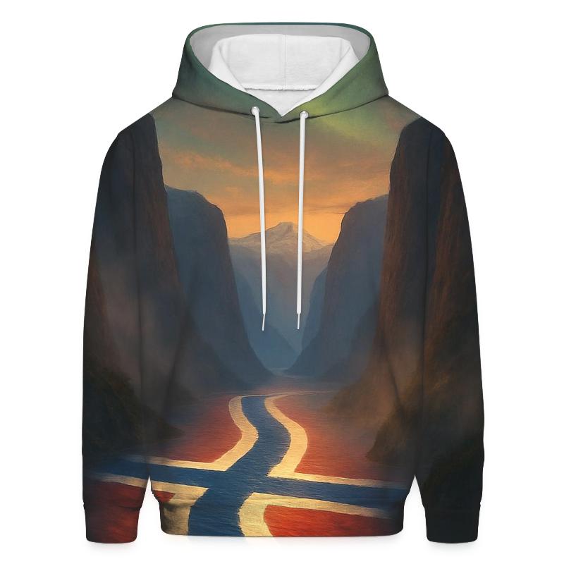 Norway Fjord Flagscape premium hoodies