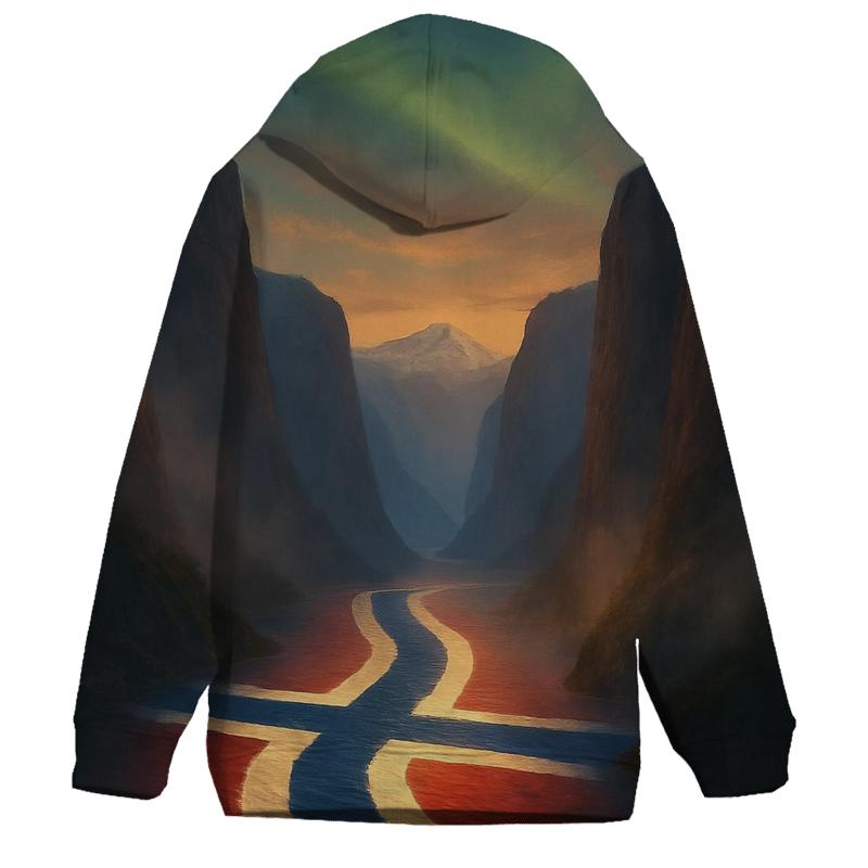 Norway Fjord Flagscape premium hoodies