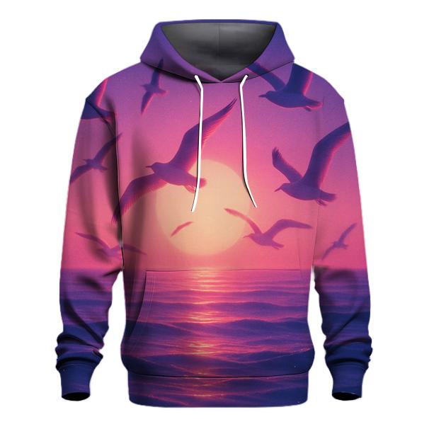 Magenta Tide Serenade embroidered hoodies
