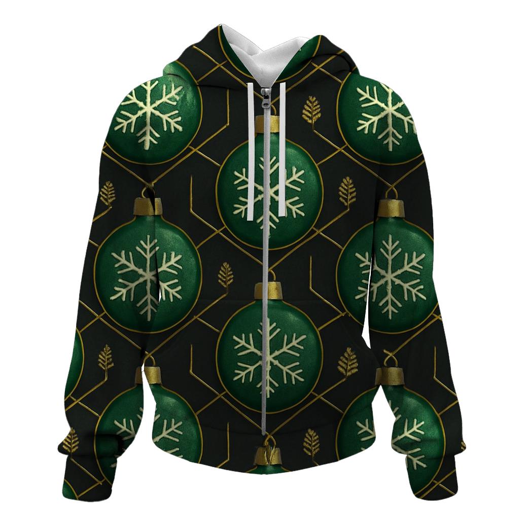 Green Ornament Tessellation On Charcoal Background heavyweight hoodies