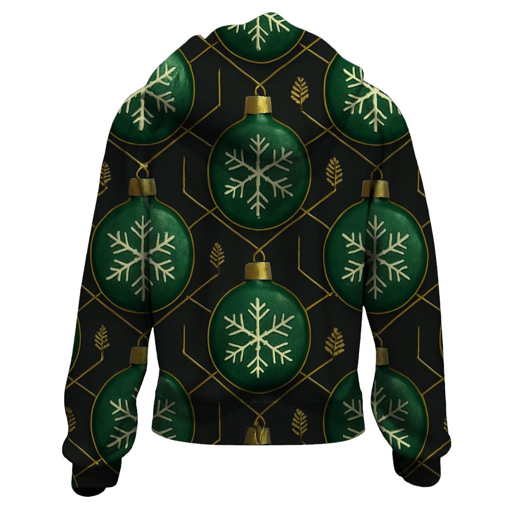 Green Ornament Tessellation On Charcoal Background heavyweight hoodies