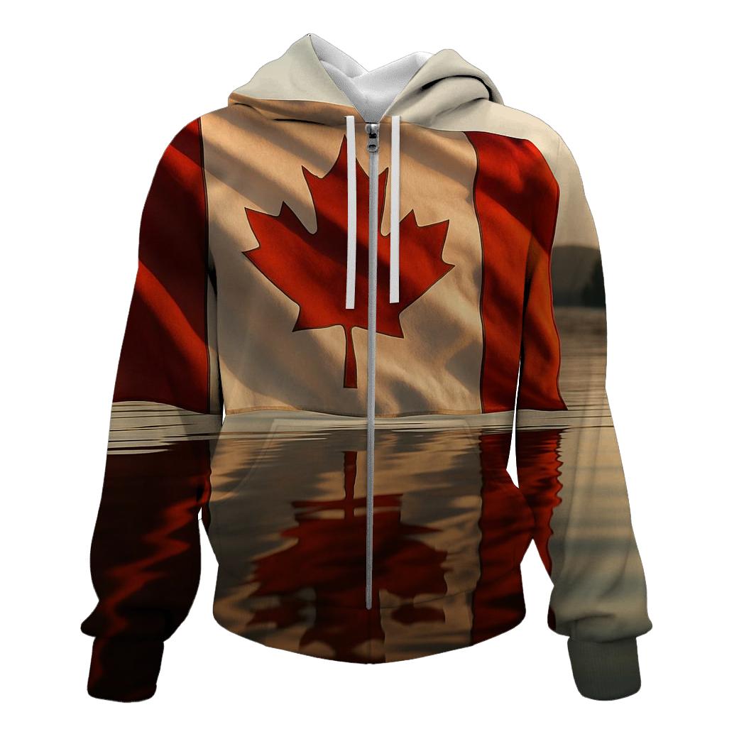 Canada Maple Reflection zip-up hoodies