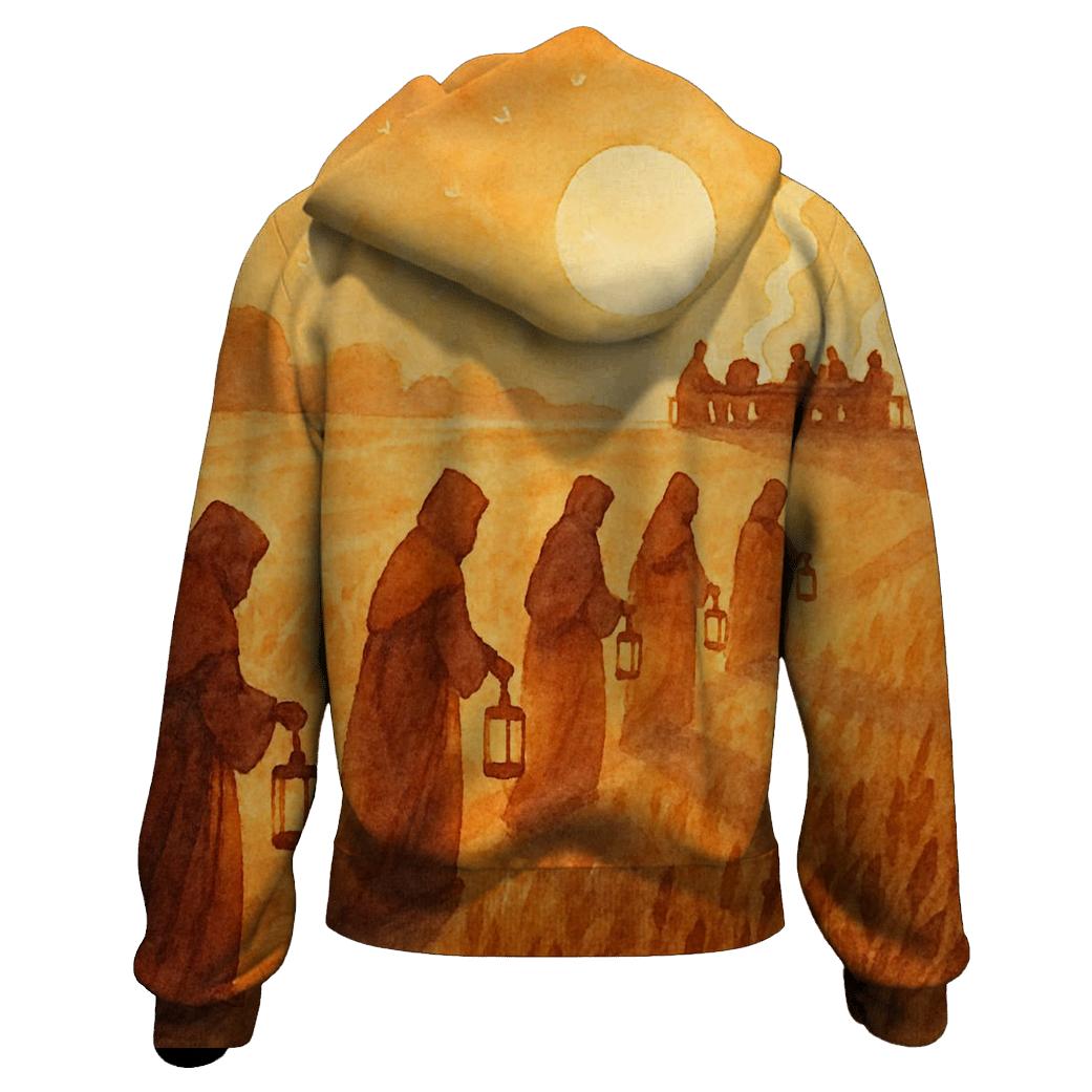 Pilgrim Lantern Procession pullover hoodies