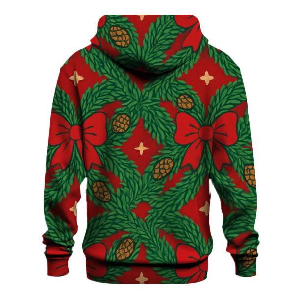 Green Wreath Lattice On Red Background hoodie styles