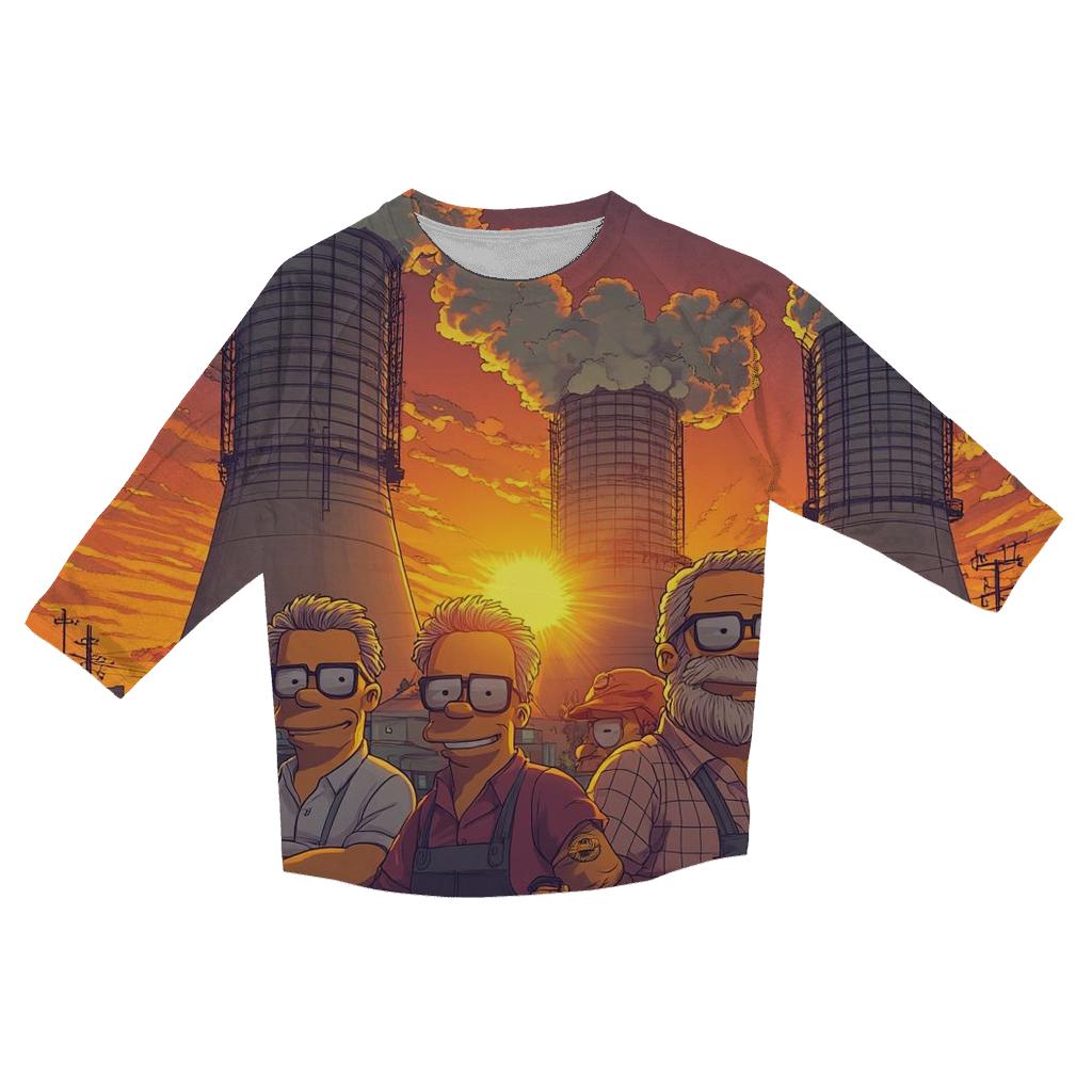 Sunset Power Plant Reunion cotton quarter sleeve shirts