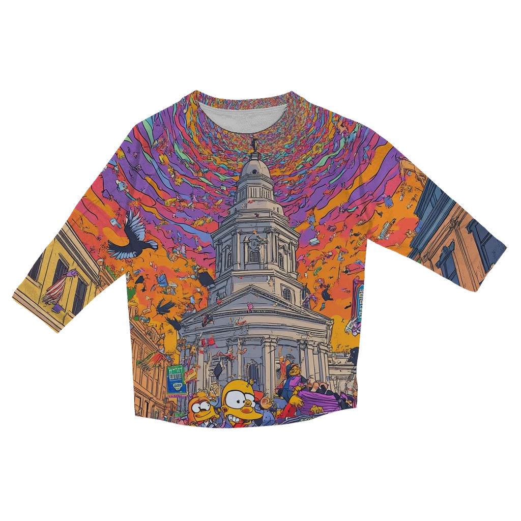 Springfield Town Square Parade Crash casual three quarter sleeve shirts