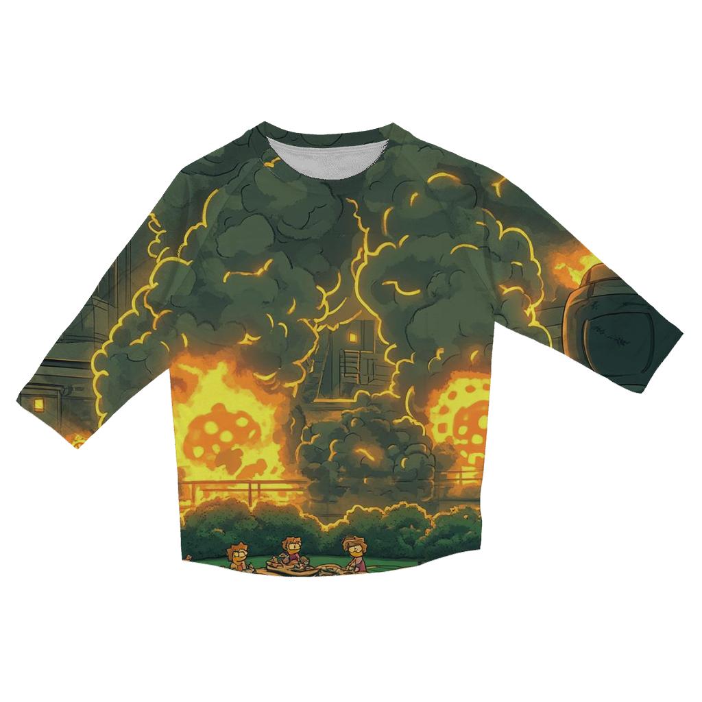 Nuclear Picnic In The Reactor Garden stylish quarter sleeve tops