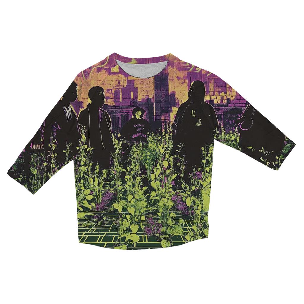 A Tribe Sonic Garden printed three quarter sleeve shirts