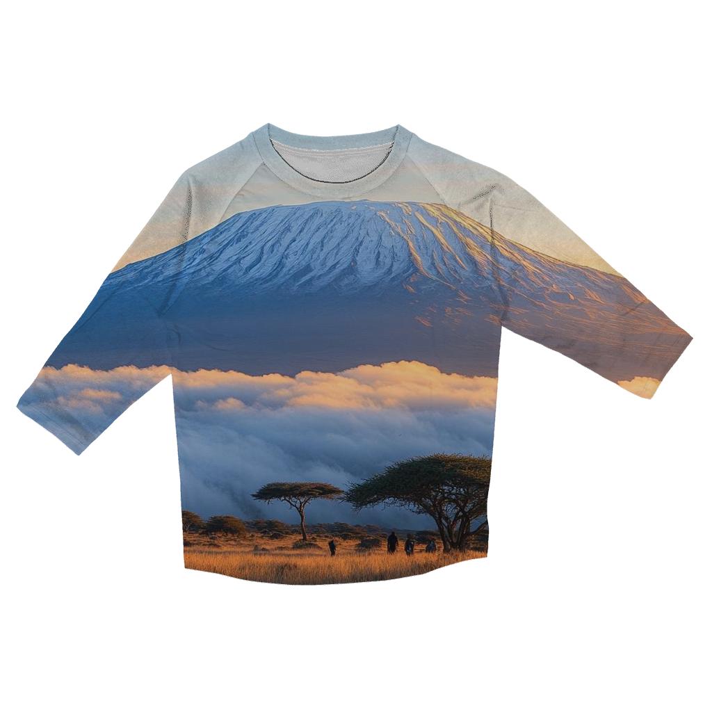 Mount Kilimanjaro - Tanzania casual three quarter sleeve shirts
