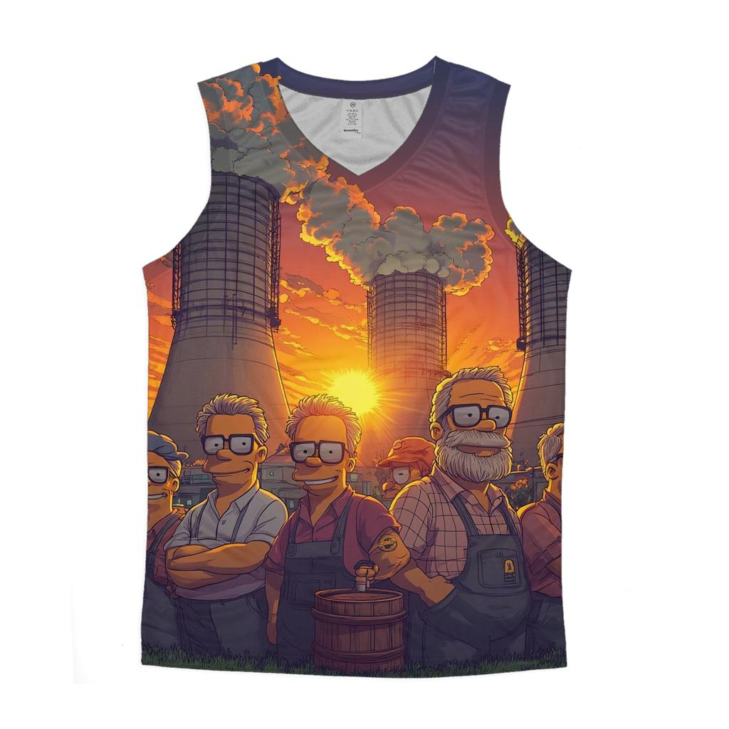Sunset Power Plant Reunion stylish racerback tanks
