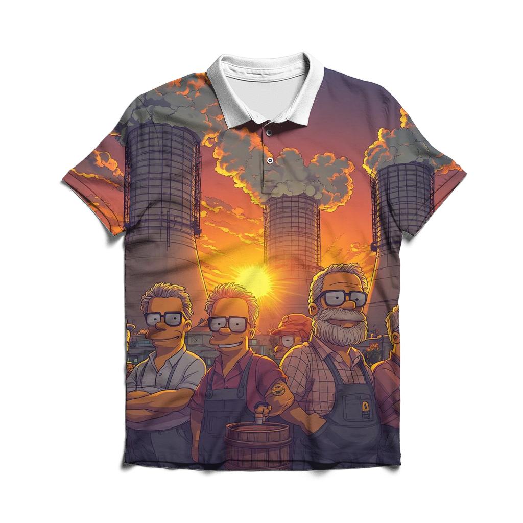 Sunset Power Plant Reunion branded logo polo shirts