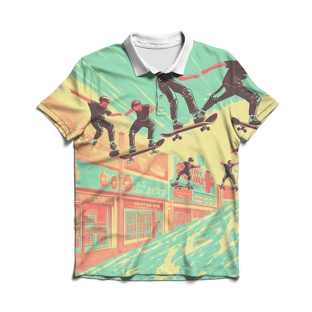 Skateboard Soda Squad stylish collar polo tees