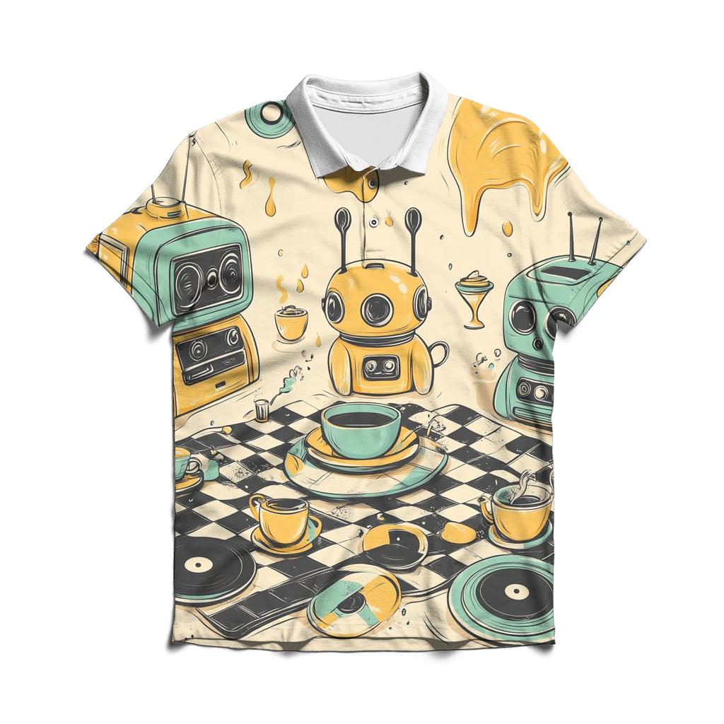 Toy Bot Tea Party designer slim fit polos