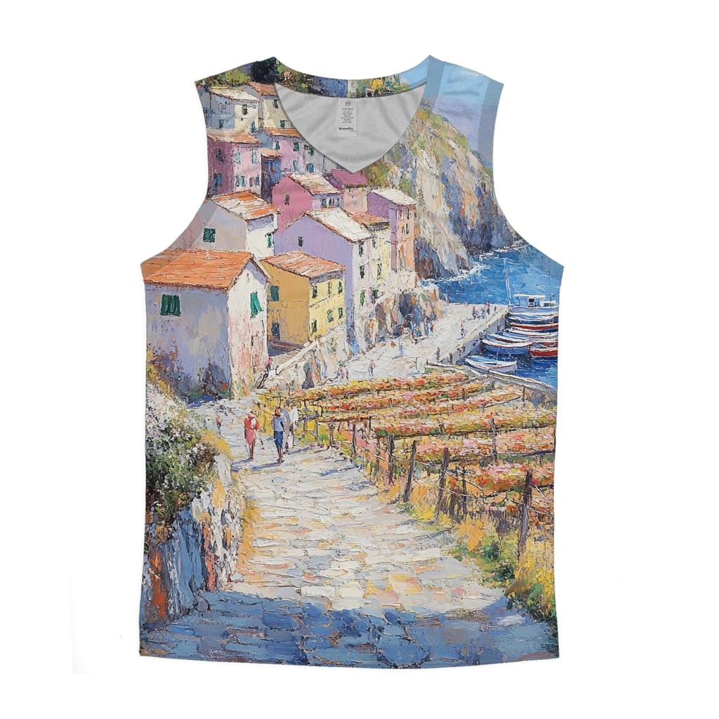 Cinque Terre - Liguria graphic print tank tops