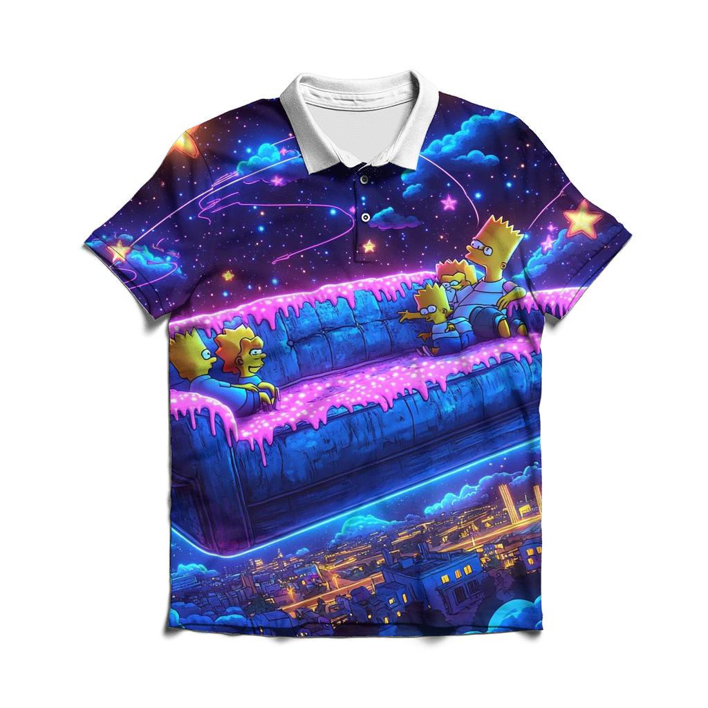 Couch To Cosmos Living Room Odyssey branded logo polo shirts