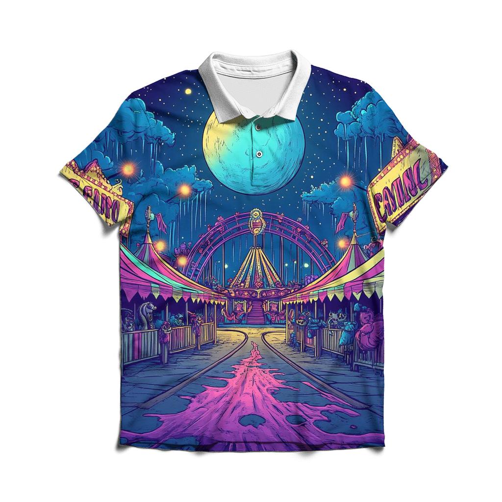 Midnight Cartoon Carnival stylish collar polo tees