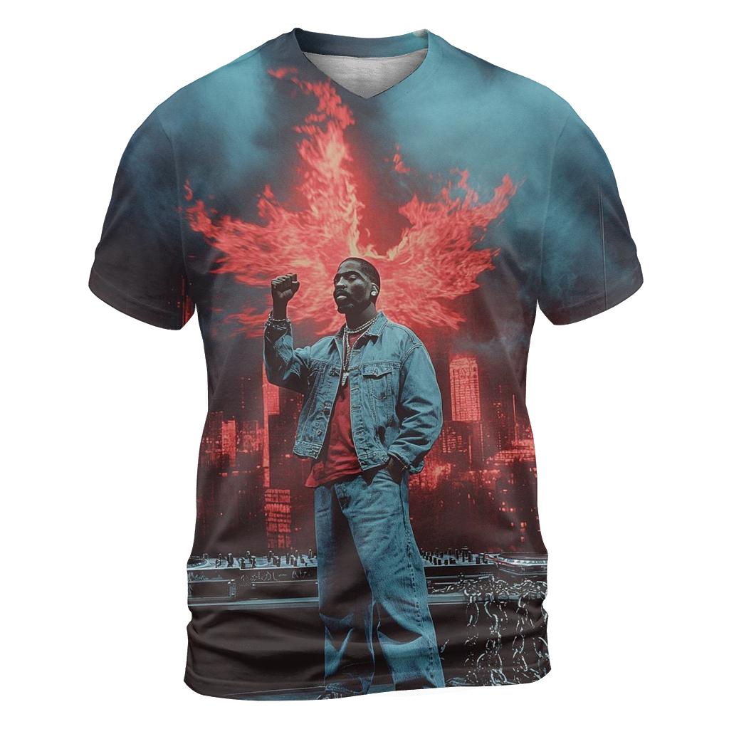 Pac And The Phoenix Alley vibrant all-over design tees