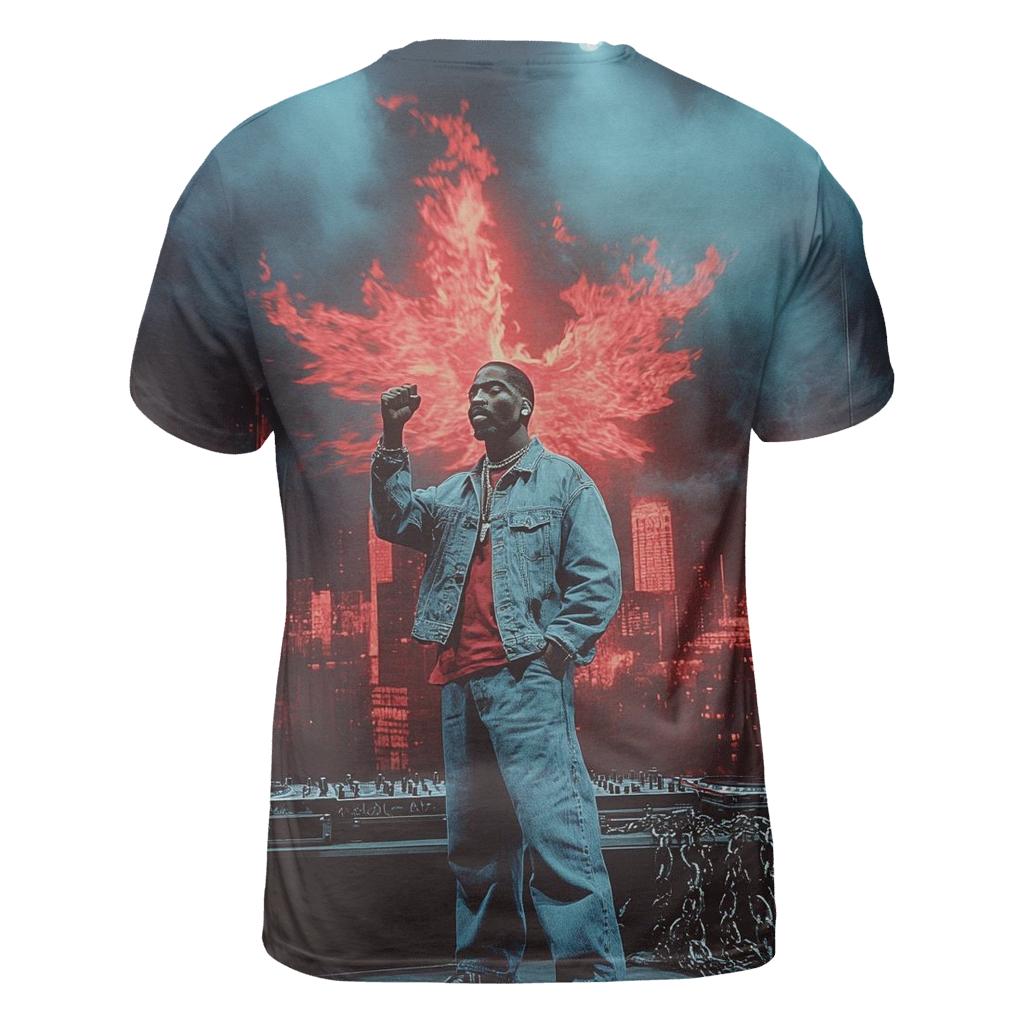 Pac And The Phoenix Alley vibrant all-over design tees