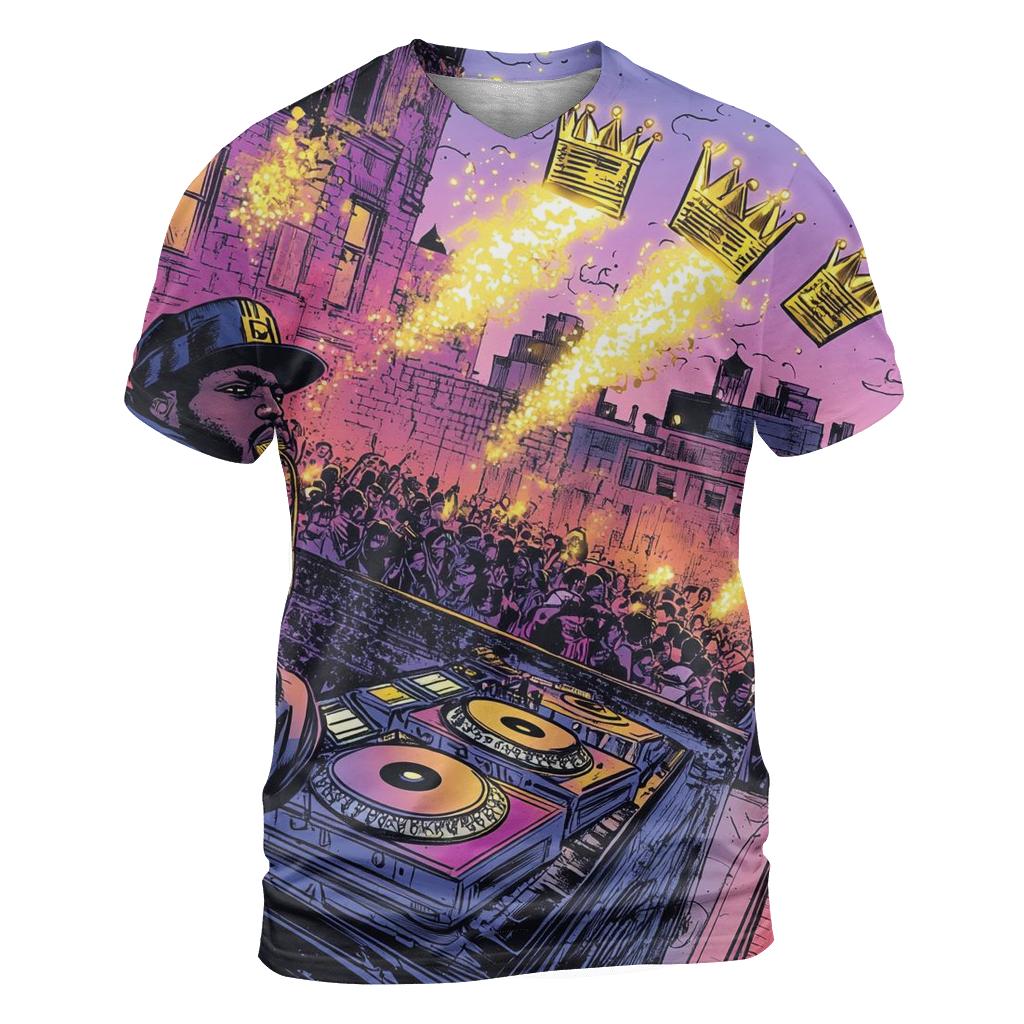 Biggie Block Party Remix artistic all-over print tops