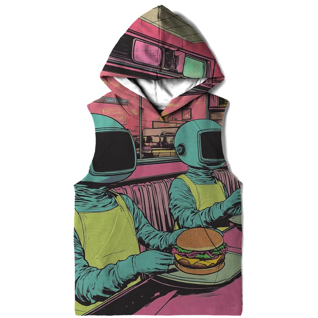 Galactic Cartoon Diner zip-up hoodies