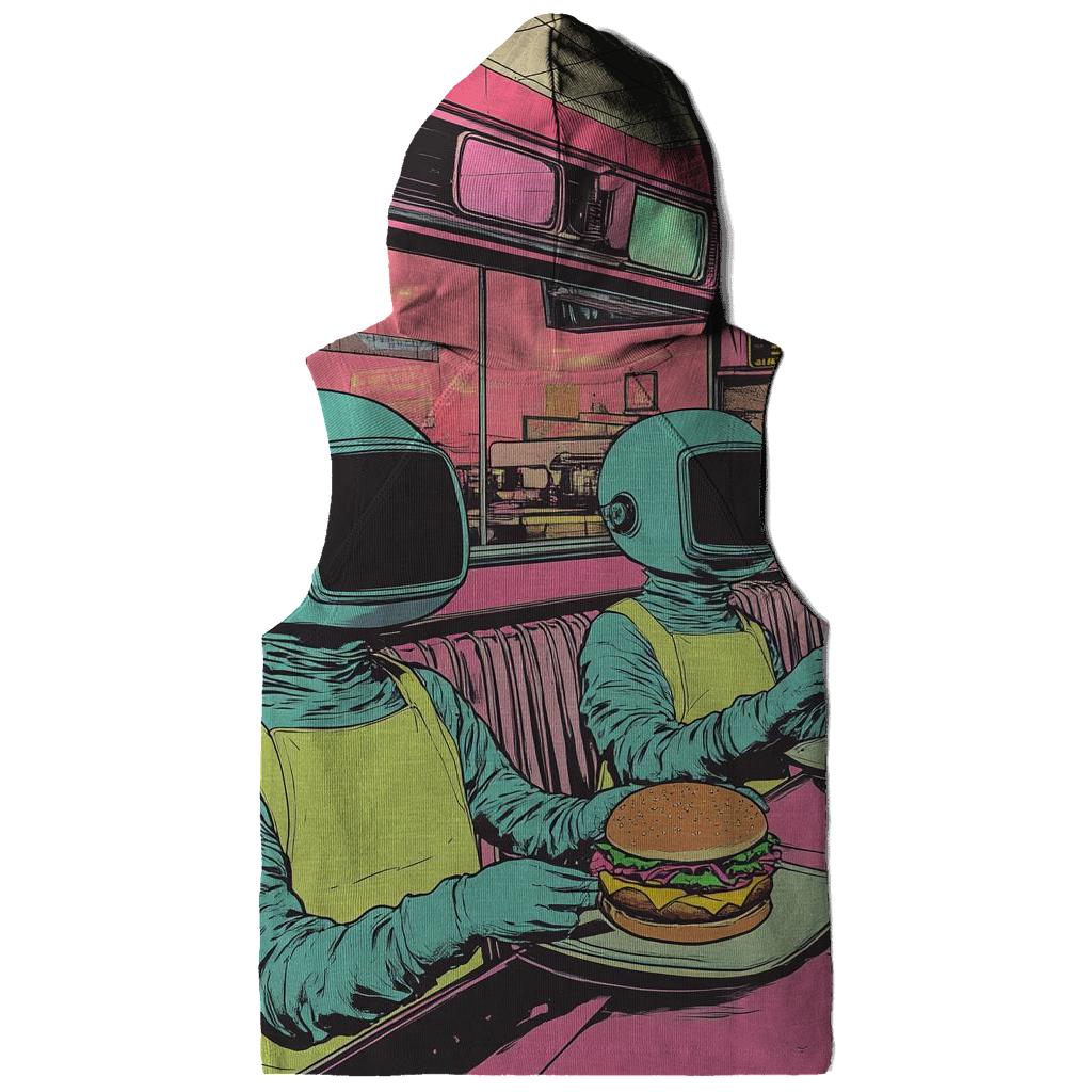 Galactic Cartoon Diner zip-up hoodies