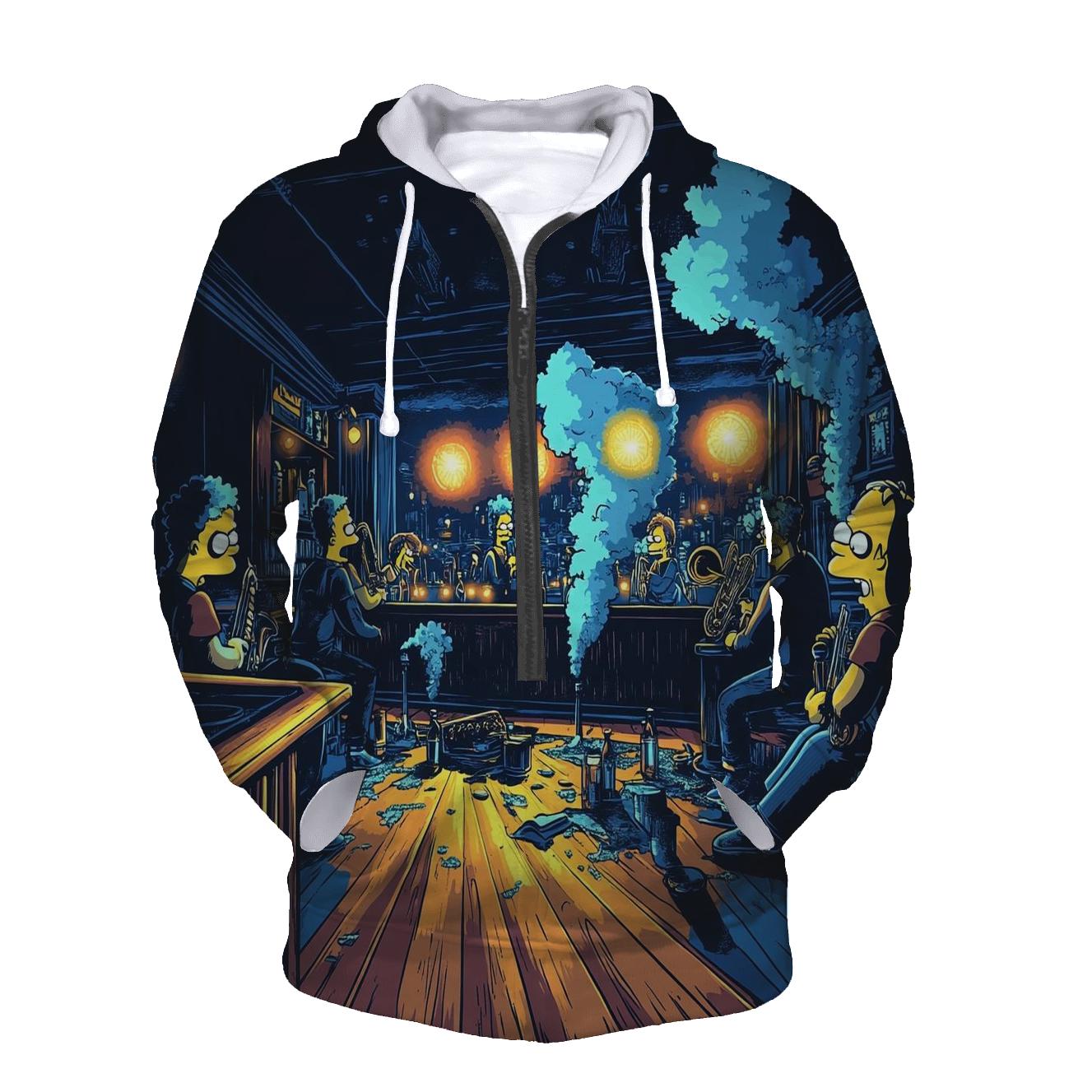 Moes Midnight Jazz Riot graphic hoodies