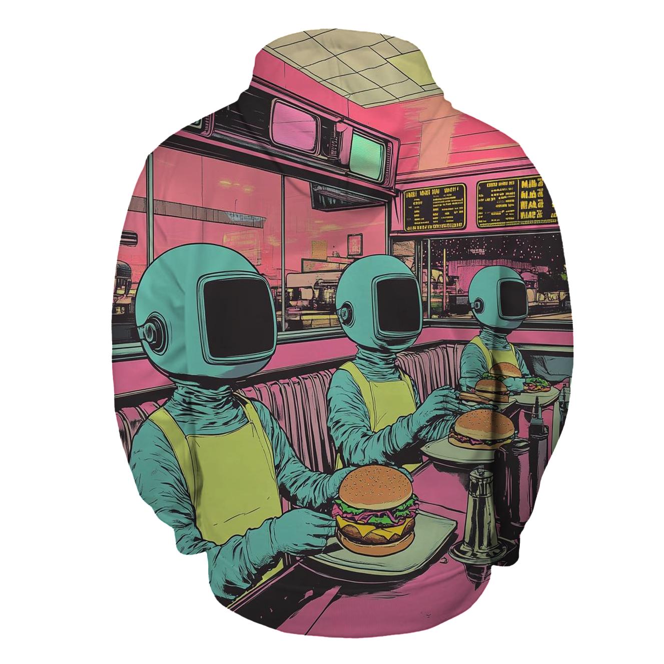 Galactic Cartoon Diner custom hoodies